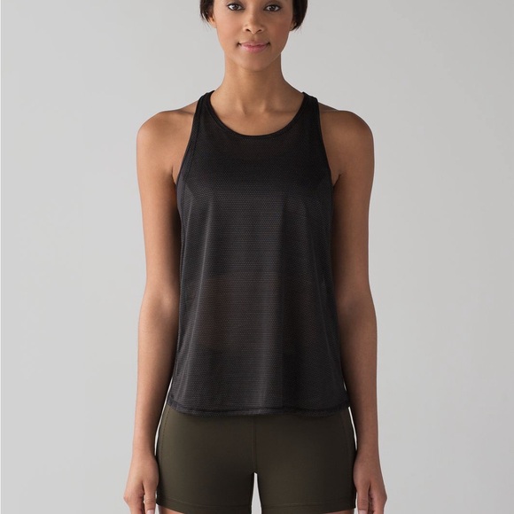 Lululemon Athletica Women’s Pushing Limits Tank Black White Mini Polka Dots 6/Sm - Picture 1 of 9